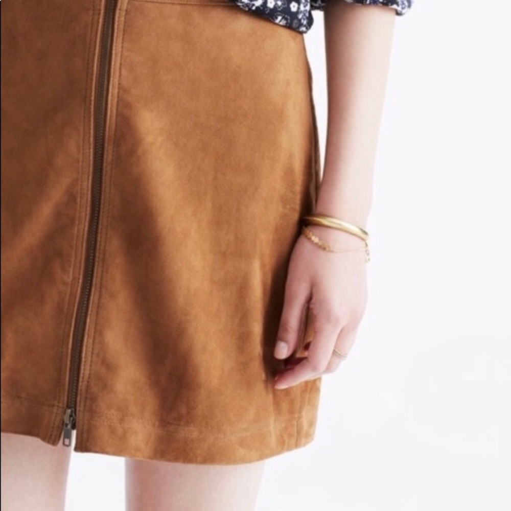 Madewell suede leather camel skirt (size 4)
